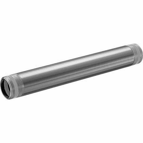 Bsc Preferred Standard-Wall 316/316L Stainless ST Pipe Nipple with Sealant Thread on Both Ends 1-1/4 NPT 12 Long 1443N203